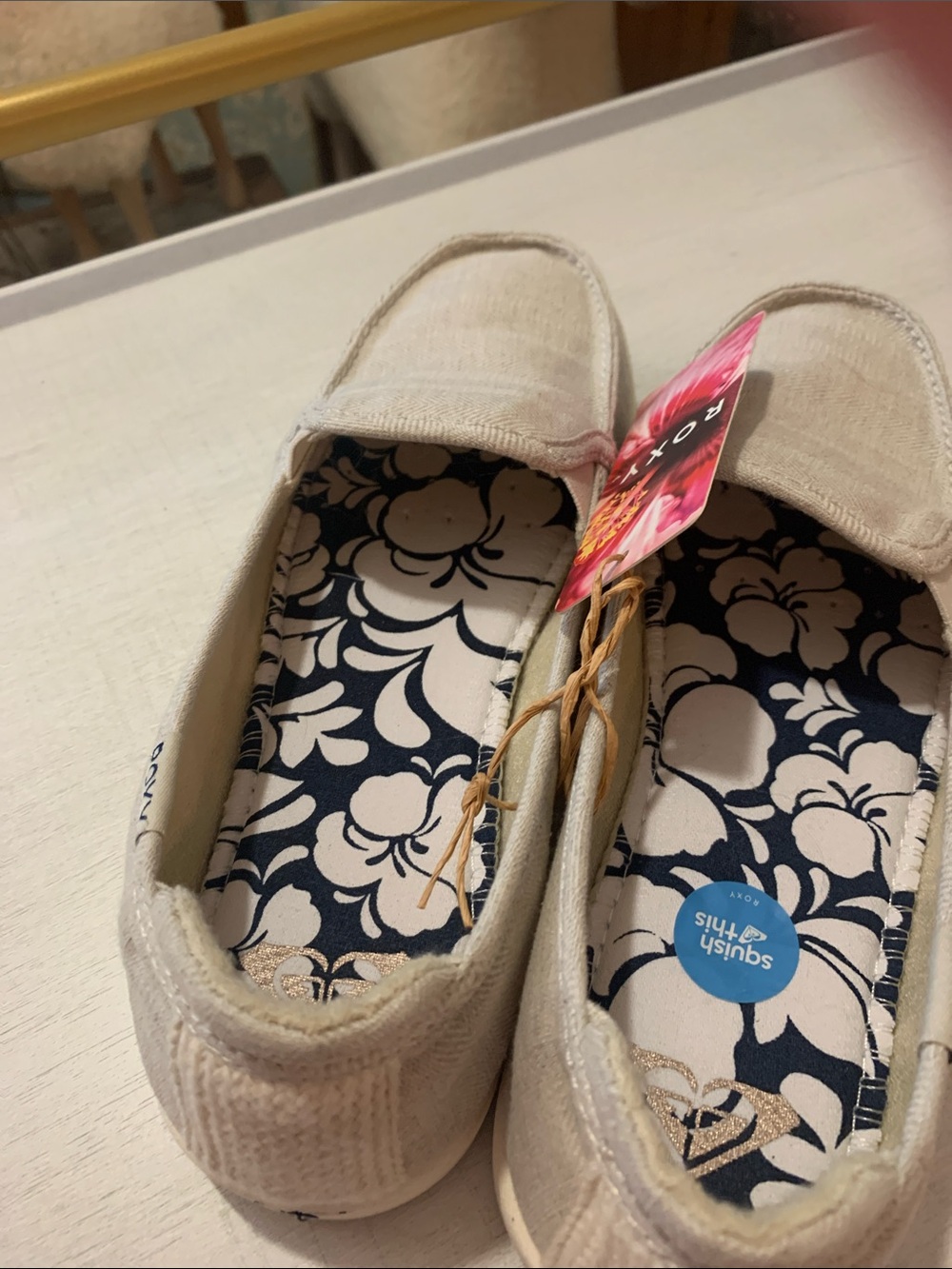 Roxy Neutral Canvas Slip-On Sneakers in Light Beige - Picture 8 of 8